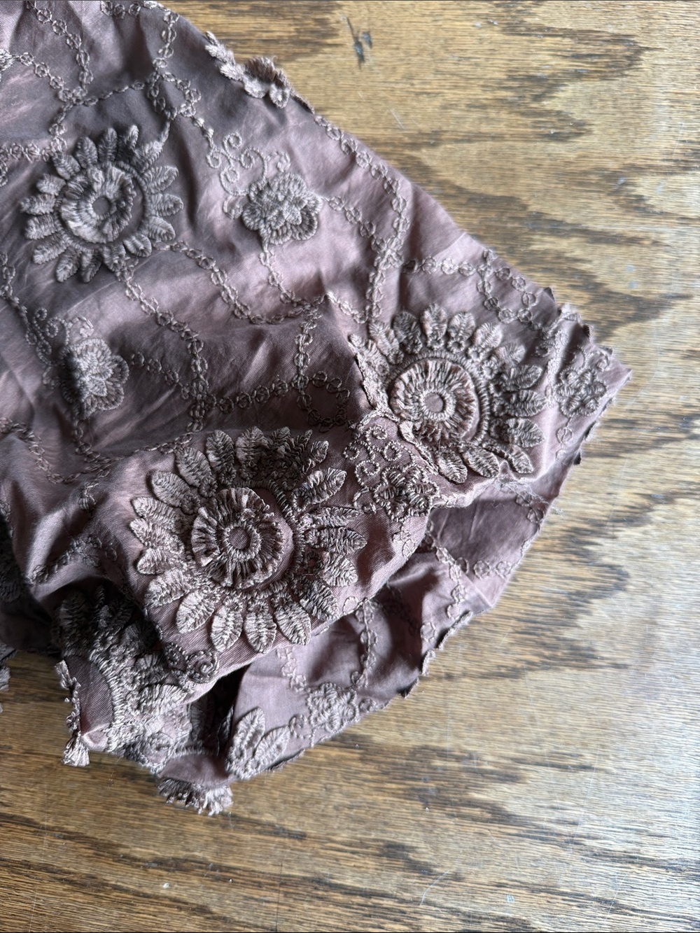 Industry Brown Floral Embroidered Puff Sleeve Blouse - Picture 4 of 10